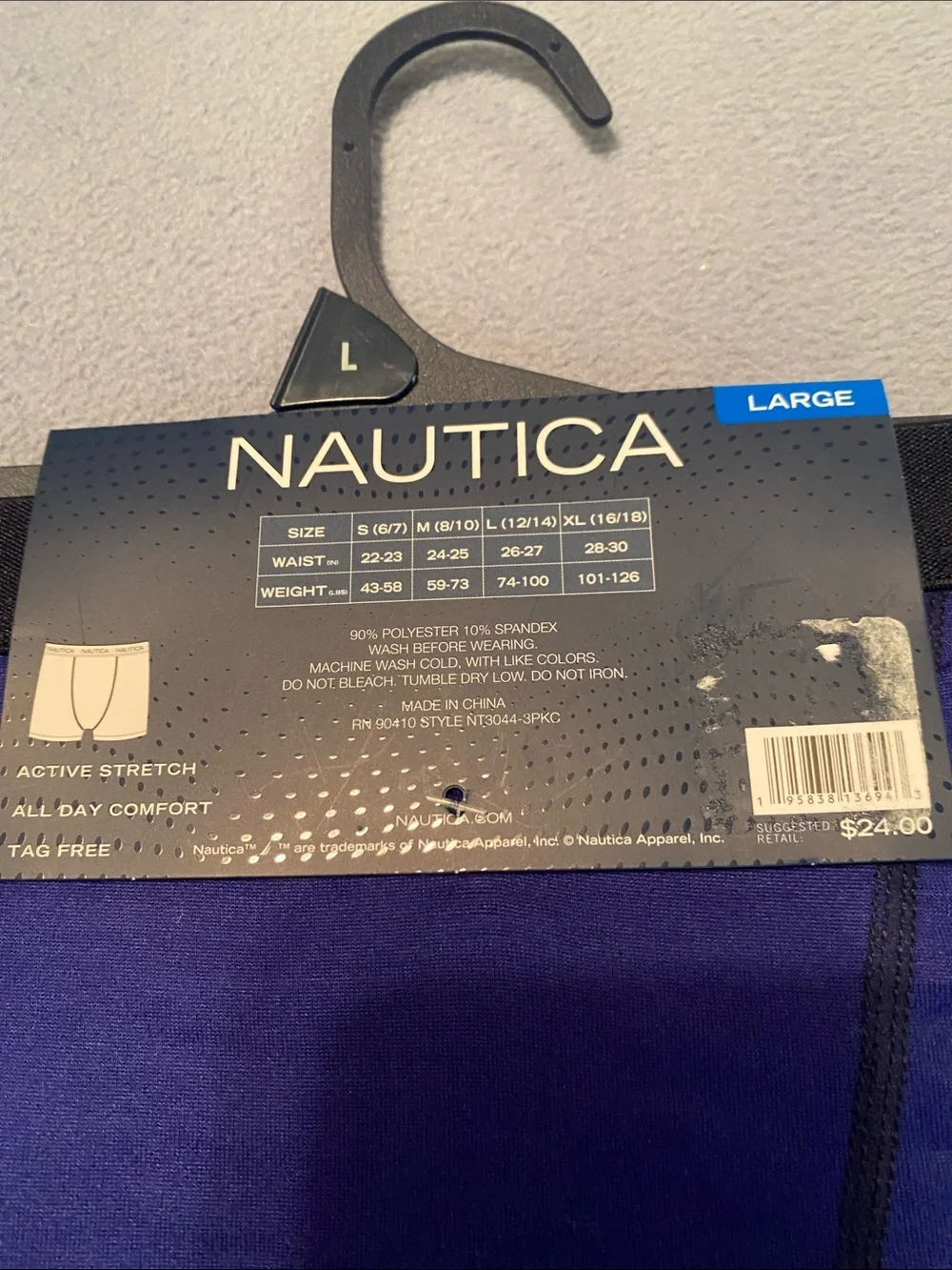 Nautica Boys Gray Logo Performance Boxer Briefs with Navy Waistband - 3 Pack